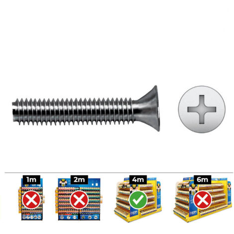CAJA 500 unid. TORNILLO METRICO AVELLANADO PHILLIPS DIN/REF965 Ø4x20mm ZINCADO CELO