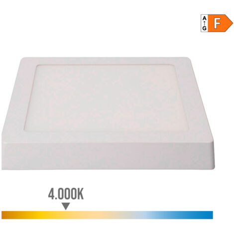 DOWNLIGHT LED SUPERFICIE CUADRADO 20W 1500lm 4000K LUZ DIA BLANCO 22,5x22,5x4cm EDM (1/4)