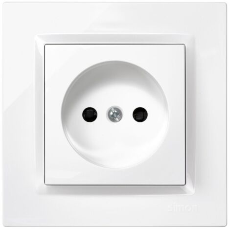Enchufe bipolar blanco con marco (1/3)