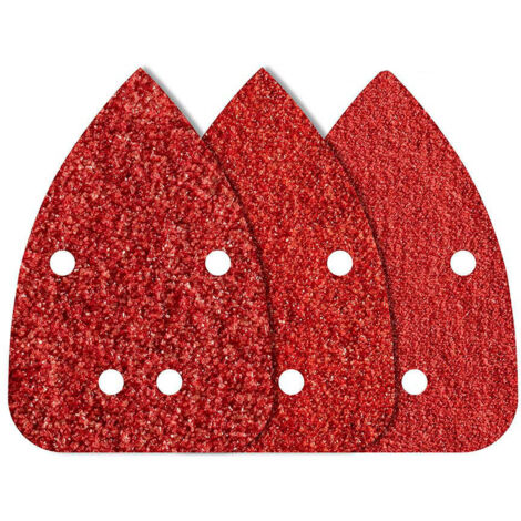 PACK 10 HOJAS DE LIJAR ADHESIVAS, CORINDÓN GRANO 80,120,240  PERFORADAS 96x136xx 1756000 WOLFCRAFT