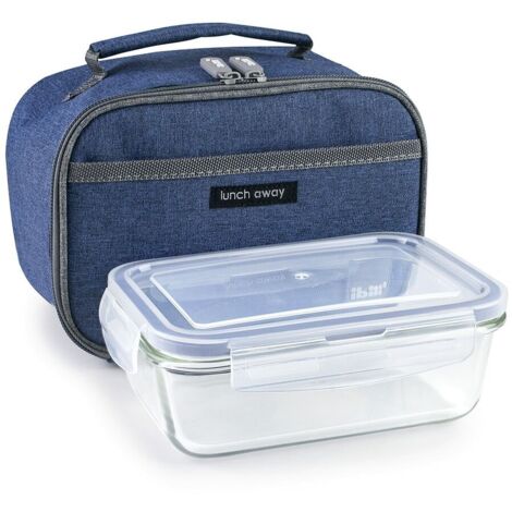 Portameriendas con Accesorios Ibili 753401a Azul Poliéster Vidrio de Borosilicato 21 x 13 x 14 cm (1/3)