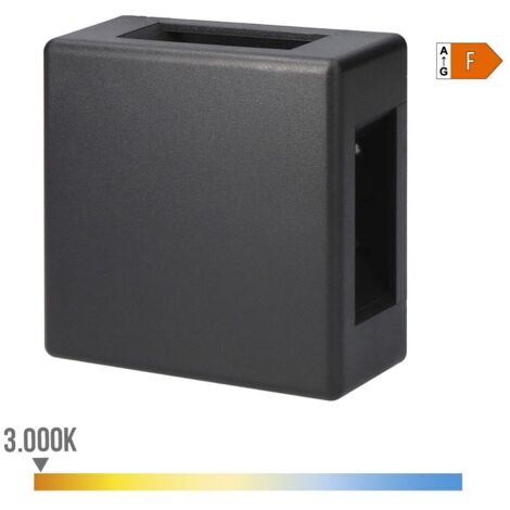 Aplique led 6w 516lm 3000k luz calida cuadrado ip54 11.5x11.5x5cm 4 proyecciones edm (1/5)
