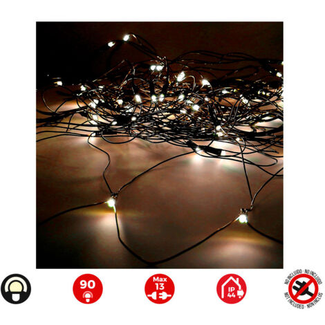 CORTINA RED EASY-CONNECT 2x1,5m 90 LEDS BLANCO CALIDO 30V (INTERIOR-EXTERIOR) EDM TOTAL 1,62W (1/2)