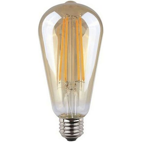 BOMBILLA OVOIDE CON FILAMENTO DE LED. CRISTAL VINTAGE E27 6W 500lm 2000K LUZ CALIDA Ø6,4x14,2cm EDM (1/4)