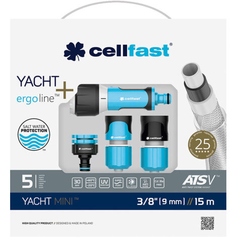Set manguera de riego yacht mini ats 9 mm x 15 m cellfast (1/4)