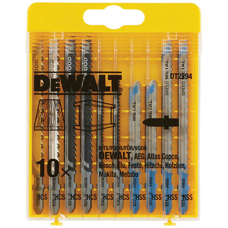 Set de 10 hojas de sierra de calar para madera y metal dt2294-qz dewalt