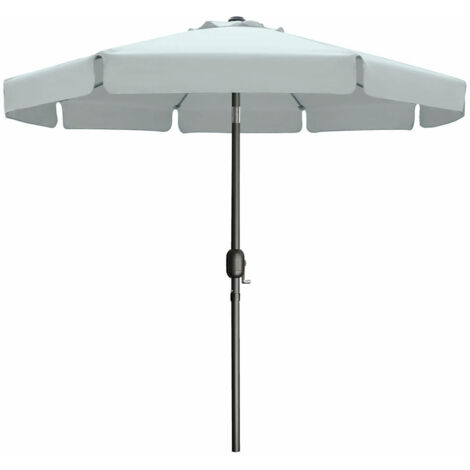 Marbueno Sombrilla Acero 8 Varillas D300 cm Polyester Blanco Jardin, Piscina y Terraza 10489 (1/2)