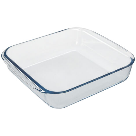 Fuente Horno Cristal Borosilicato Cuadrada 1,1L. 20,7x20,7 cm. Ideal Meclas, Ensaladas, Postres, Cocina, Resposteria. Libre BPA