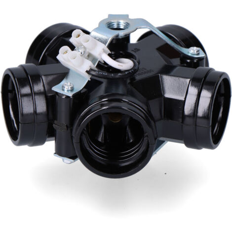 Portalámparas múltiple, 5 portalámparas e27, m10, 4 a 250 v, negro (retractilado) (1/2)