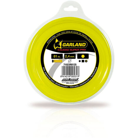 S.OF. HILO DISPENSADOR PARA DESBROZADORA 8m Ø2,4mm REDONDO 71023R8125 GARLAND