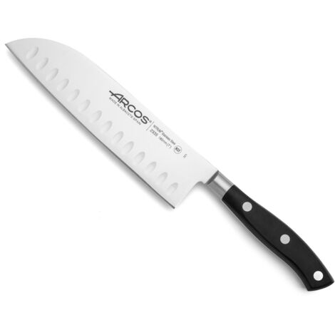 Cuchillo santoku con alveolos serie riviera 180 mm