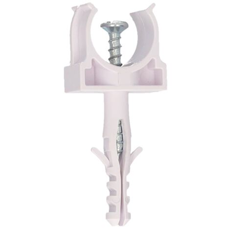 Pack 100u fijadores de tubo con taco Ø16mm