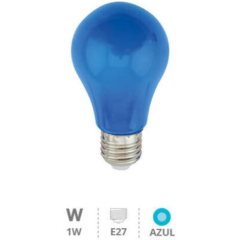 Bombilla LED estándar 1W E27 Azul
