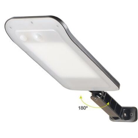 Farola solar LED Bajura con sensor crepuscular y movimiento 14W 6500K Negro