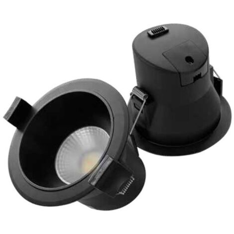 Aro rendondo empotrable LED Mandani 7W 3000-4000-6500K antideslumbramiento Negro