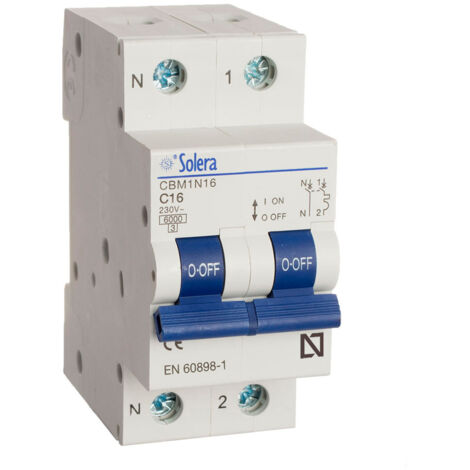 Magnetotermico solera 1 polo+neutro 16a (retractilado) cbm1n16 (1/2)