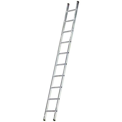escalera aluminio 1 tramo, 14 peldaños. antideslizante, resistente.