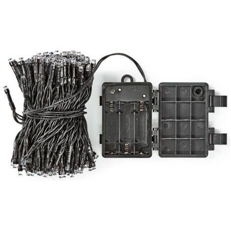 GUIRNALDA A PILAS MULTIFUNCION 96 LEDS CABLE NEGRO LUZ BLANCO CALIDO 7,5m (1/5)