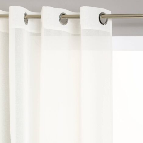 Visillo con ollaos color blanco roto 140x240cm