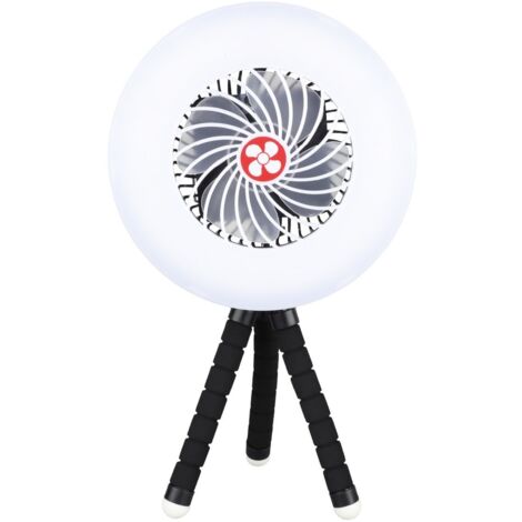 Mini ventilador solar Tanami con luz y trípode flexible