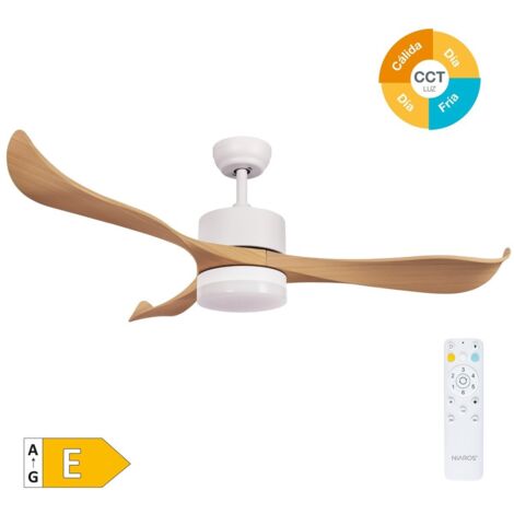 Ventilador techo Kota con luz CCT regulable y mando Ø132 3 aspas DC Blanco (1/5)