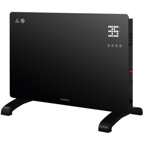 Radiador convector de cristal inteligente Zanthus Máx. 1500W Negro