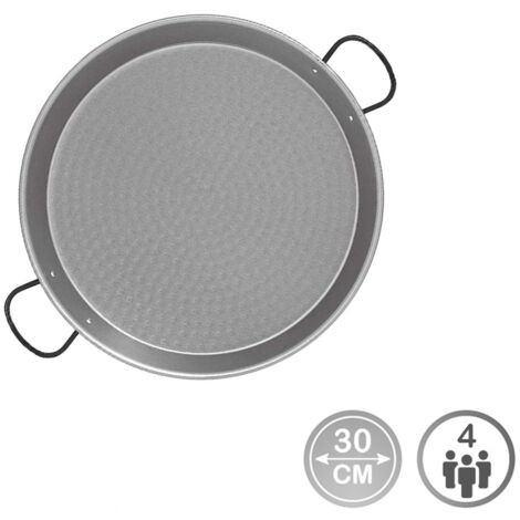 PAELLERA ACERO PULIDO PARA INDUCCION Y VITROCERAMICA Ø30cm (4 PERSONAS). VAELLO