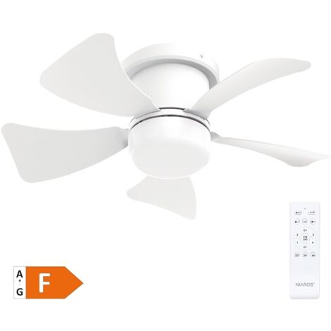 Mini ventilador de techo "Oristán" con luz LED regulable y mando a distancia () color blanco