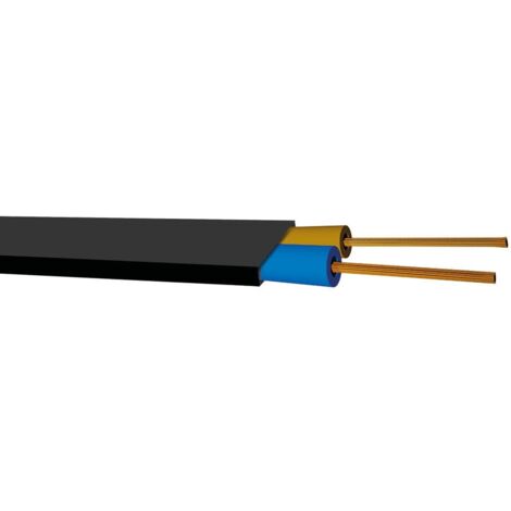 Rollo 100M Manguera plana (2x1.0mm) Negro (1/2)