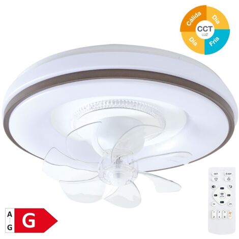Ventilador de techo rotativo "Aversa" con luz LED regulable y mando a distancia (36W 3CCT 2235lm) color blanco