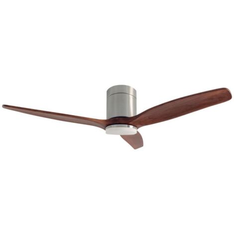Ventilador techo Kasama con luz CCT regulable y mando Ø132 3 aspas DC Níquel (1/5)