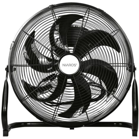 Ventilador metálico de suelo "Aidone" (90W motor AC 230V) color negro