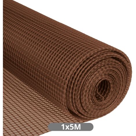 Malla plástico 10x10mm 1x5M Marrón