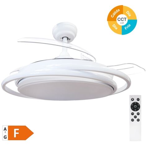Ventilador techo Bauala con luz CCT regulable y mando Ø107 DC Blanco (1/5)