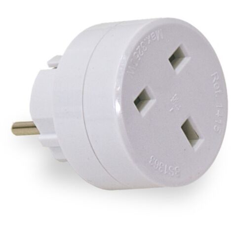 Adaptador europeo - inglés, 13-16a 250 v, blanco, blister
