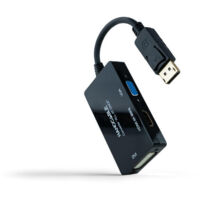Adaptador DisplayPort Nanocable 10.16.3301-ALL/ HDMI Hembra - DVI-D Hembra - VGA Hembra/ 20cm/ Negro