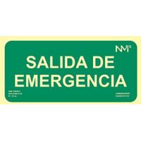 CARTEL DE EVACUACIÓN SALIDA DE EMERGENCIA (PVC 1mm) CLASE A 30x15cm NORMALUZ
