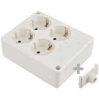 Base bipolar 4 tomas t/tl 10/16a 250v cuadrada color blanco solera 8104