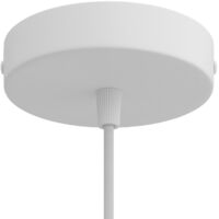 Kit florón metal ø120 x 25 mm, agujero central de 10 mm, con prensaestopa plástico, blanco mate