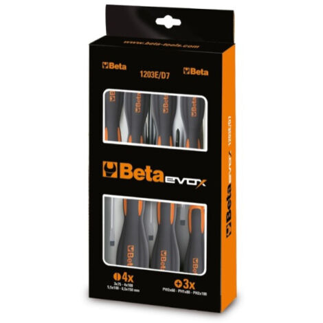 Beta 1203E/D8P Evox Jeu de tournevis fendus et cruciformes PH 8 pcs.