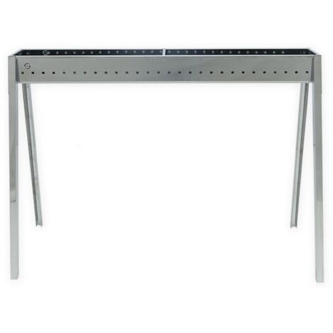 Barbecue au charbon de bois en acier inoxydable 100 cm – Capacité 60 rôtis – Pieds à baïonnette – Conception ventilée pour cuisson optimale – Lisa