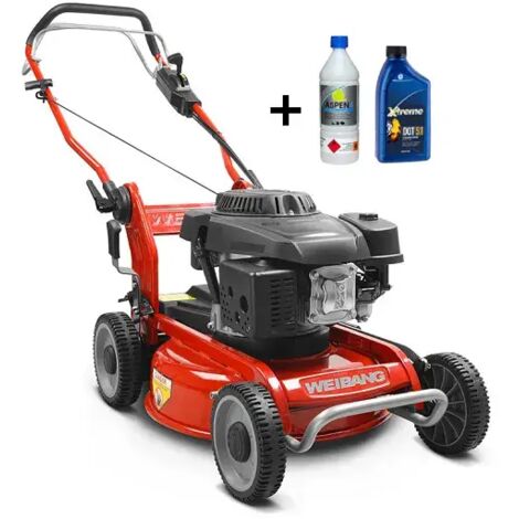 Weibang tondeuse à essence WB537SCM 196cc 7Hp fonction mulching + 1 Lt. d'essence et d'huile GRATIS