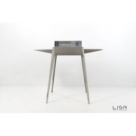 Lisa Etna Mini Barbecue portable au charbon de bois en acier inoxydable - Bianco (1/5)