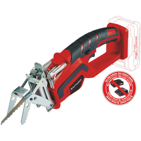 Einhell Coupe branche sans fil GE-GS 18 Li Solo - Power X-Change (18 V, Longueur lame 150 mm, Livré avec 1 étrier et 1 Lame pour le bois) Livré sans Batterie ni Chargeur