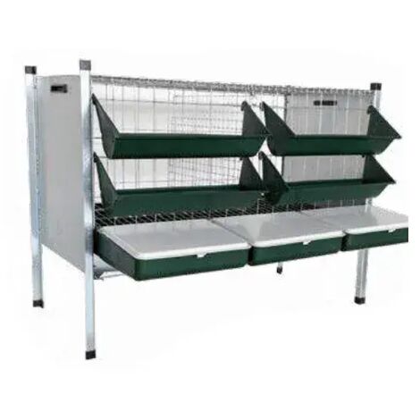 Cage rurale pour poules pondeuses 100116 – Construction galvanisée 14kg – Dimensions 100x50x80 cm – Conception empilable – Rocila