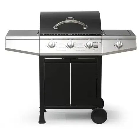 Royal Gourmet Barbecue Gaz 3 Brûleurs Avec Brûleur Latéral – Gril Sur Chariot 11,5 KW – Idéal Jardin & Extérieur – Noir
