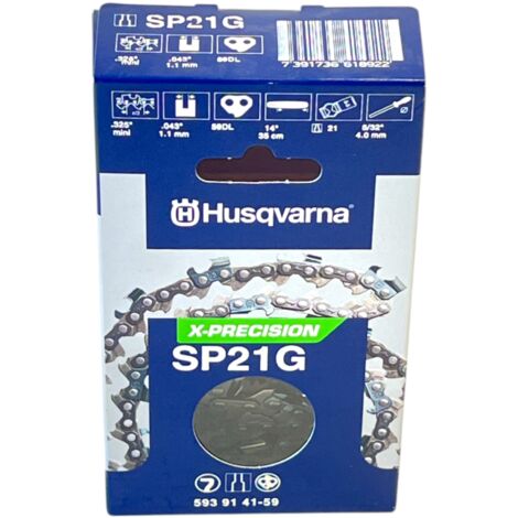 Chaîne semi-chisel Husqvarna X-Precision SP21G .325" mini 1.1mm – Coupe fluide pour tronçonneuses à batterie – Réduction des frottements
