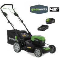 Greenworks – Tondeuse à batterie 48V 4Ah – Largeur de coupe 51 cm – Surface d'action 400 m² – Moteur Brushless – 7 hauteurs de coupe 25-80 mm