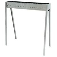 Barbecue au charbon de bois en acier inoxydable Lisa Milano 80 pour Arrosticini - Bianco