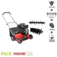 Scarificateur thermique 212cc DU8121240A – Largeur de coupe 40cm – Profondeur de travail réglable - 18 couteaux - Panier 45L – Dunsch